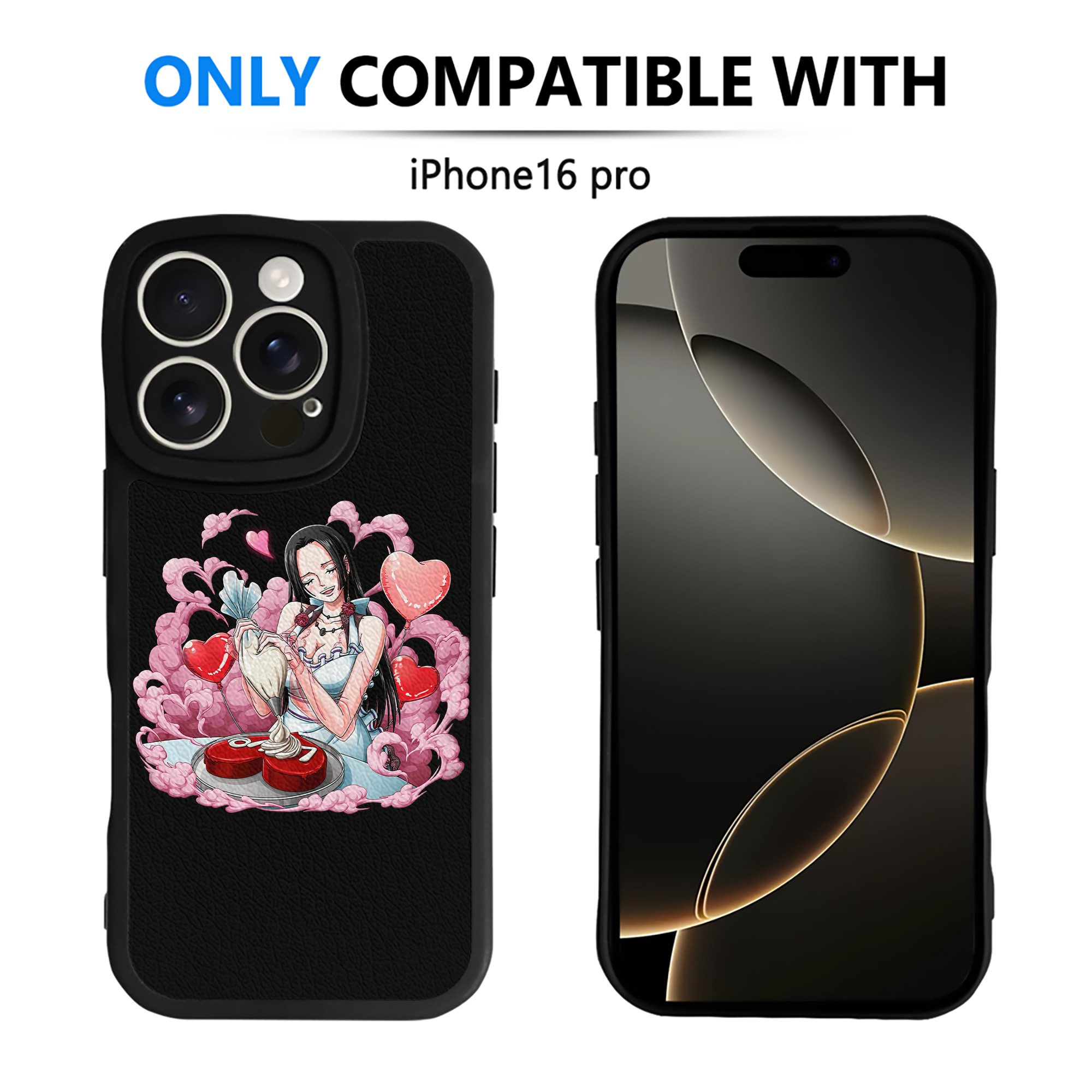 （画像用） ワンピース ボア・ハンコック ONE PIECE Boa·Hancock 【iPhone 16シリーズ対応】シリコンスマホケース（レザー調） 材質：シリコン